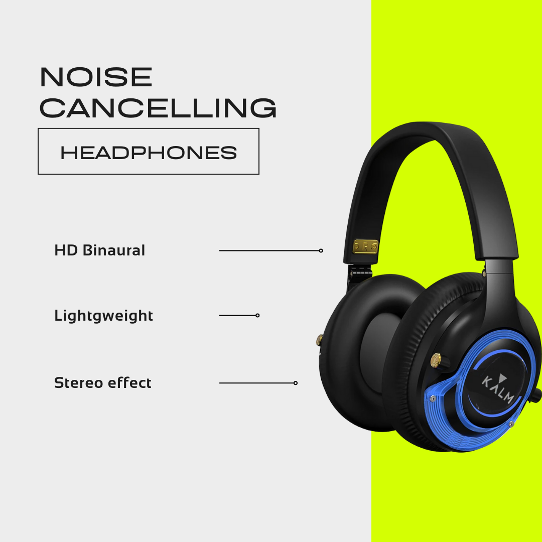 Kalm Now HiFi Headphones for Sound OFF Workouts -with RF Transmitter | 3 Channels | Bluetooth Ready | Lightweight Headsets for Noiseless Experiences.
