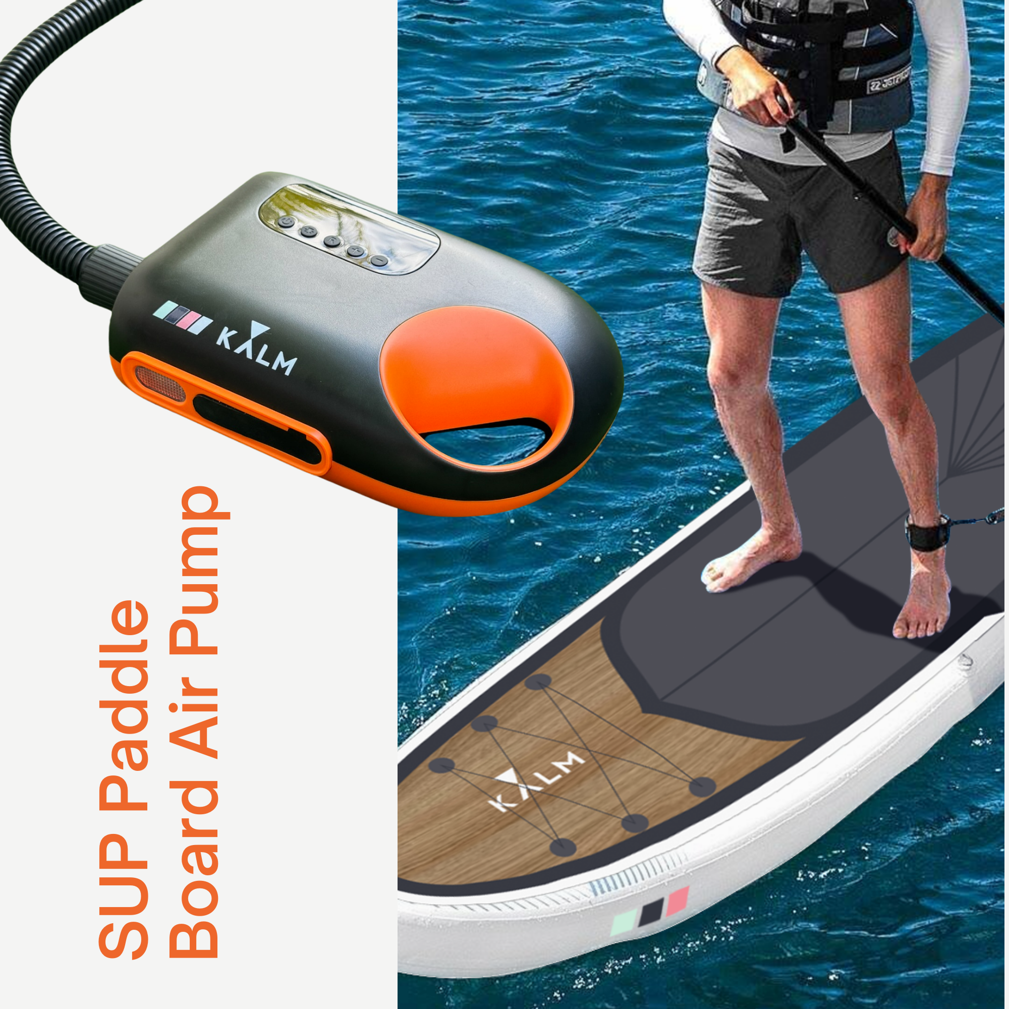 Kalm Rechargeable Electric Pump with Power Bank for SUP, Yoga Boards and Inflatable Cold Tub Plunges