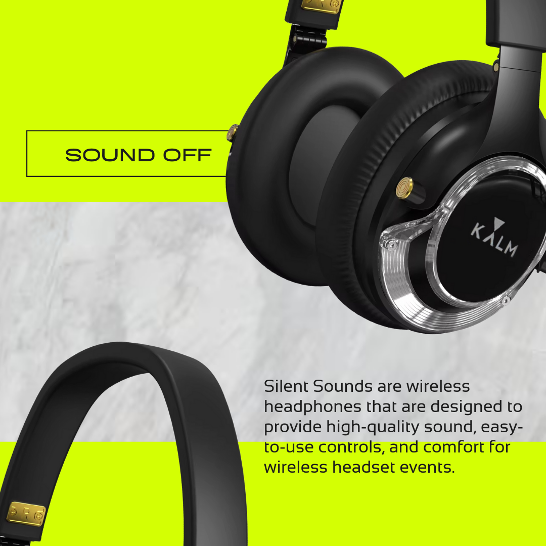 Kalm Now HiFi Headphones for Sound OFF Workouts with RF Transmitter Kalm NOW