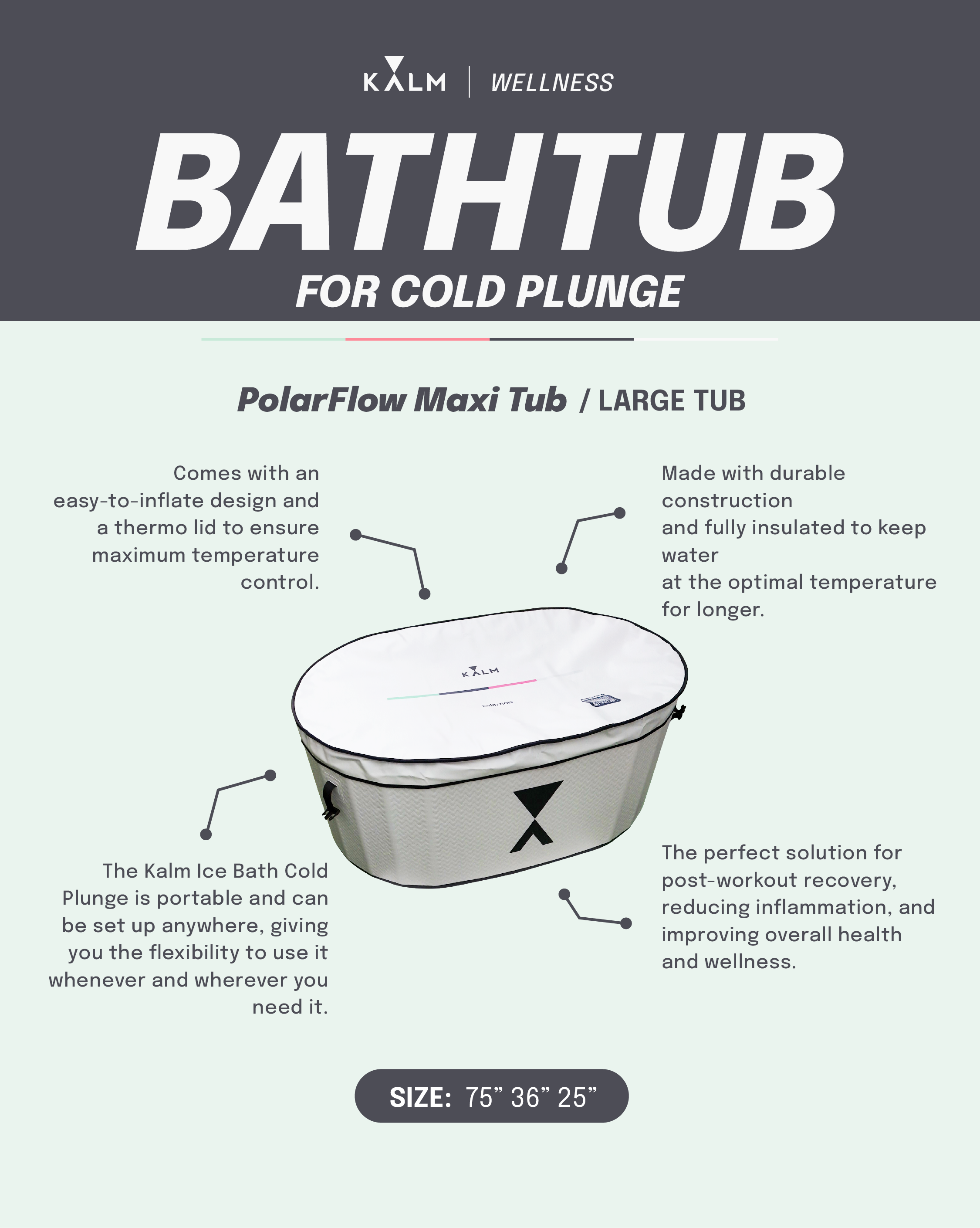 Ice Bath Inflatable Cold Plunge Ice Tub 