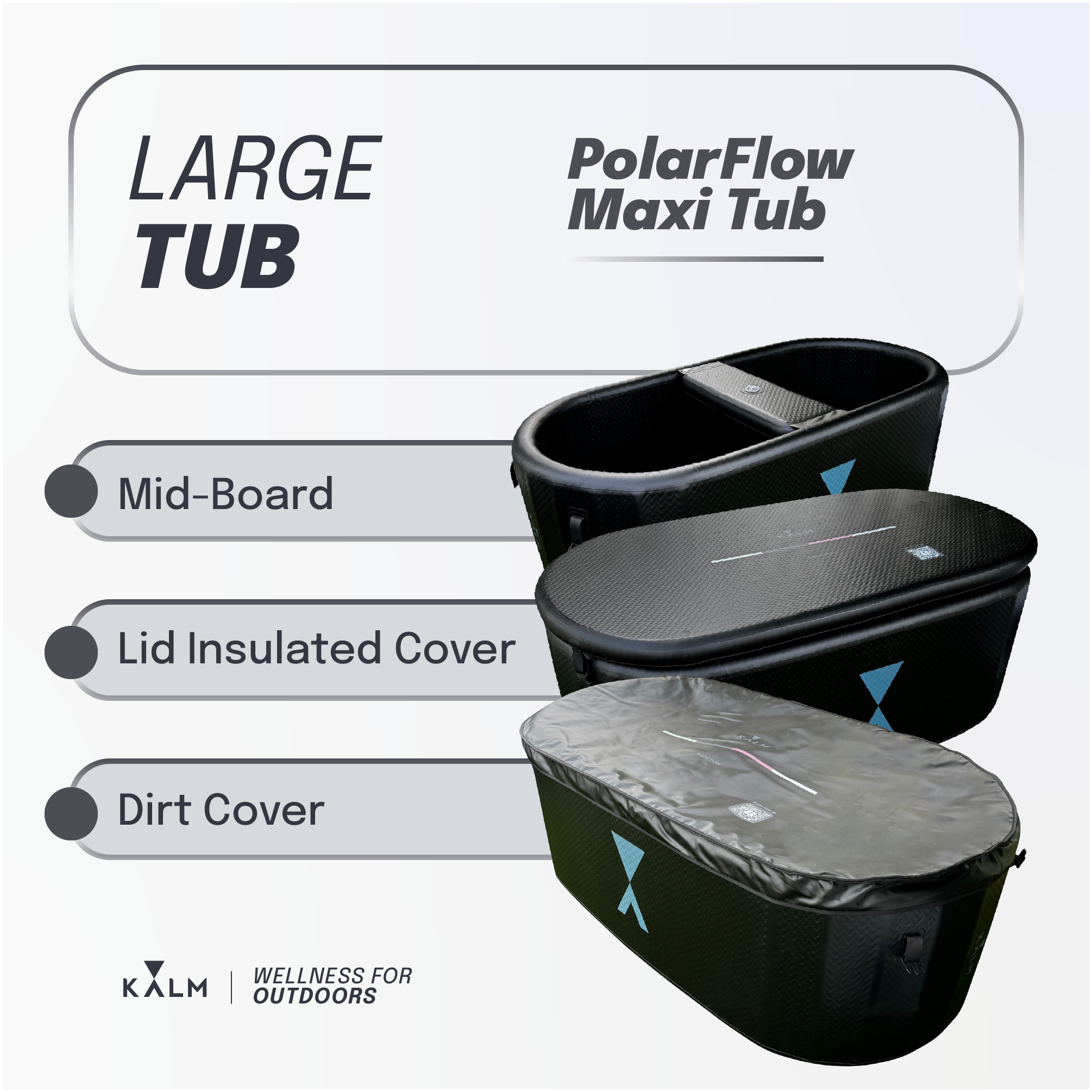 Kalm Now® Inflatable Cold Plunge Tub - Fully Insulated and Portable