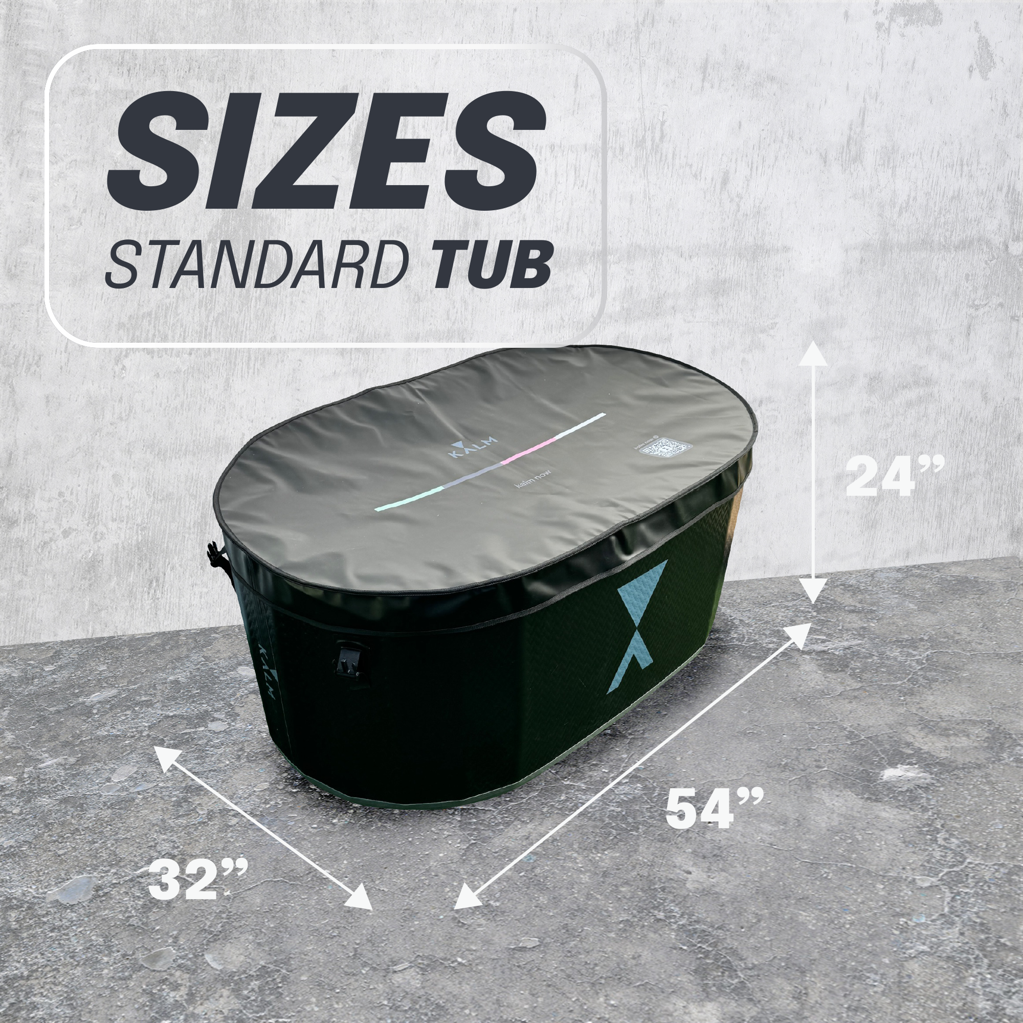 Kalm Now® Inflatable Cold Plunge Tub - Fully Insulated and Portable