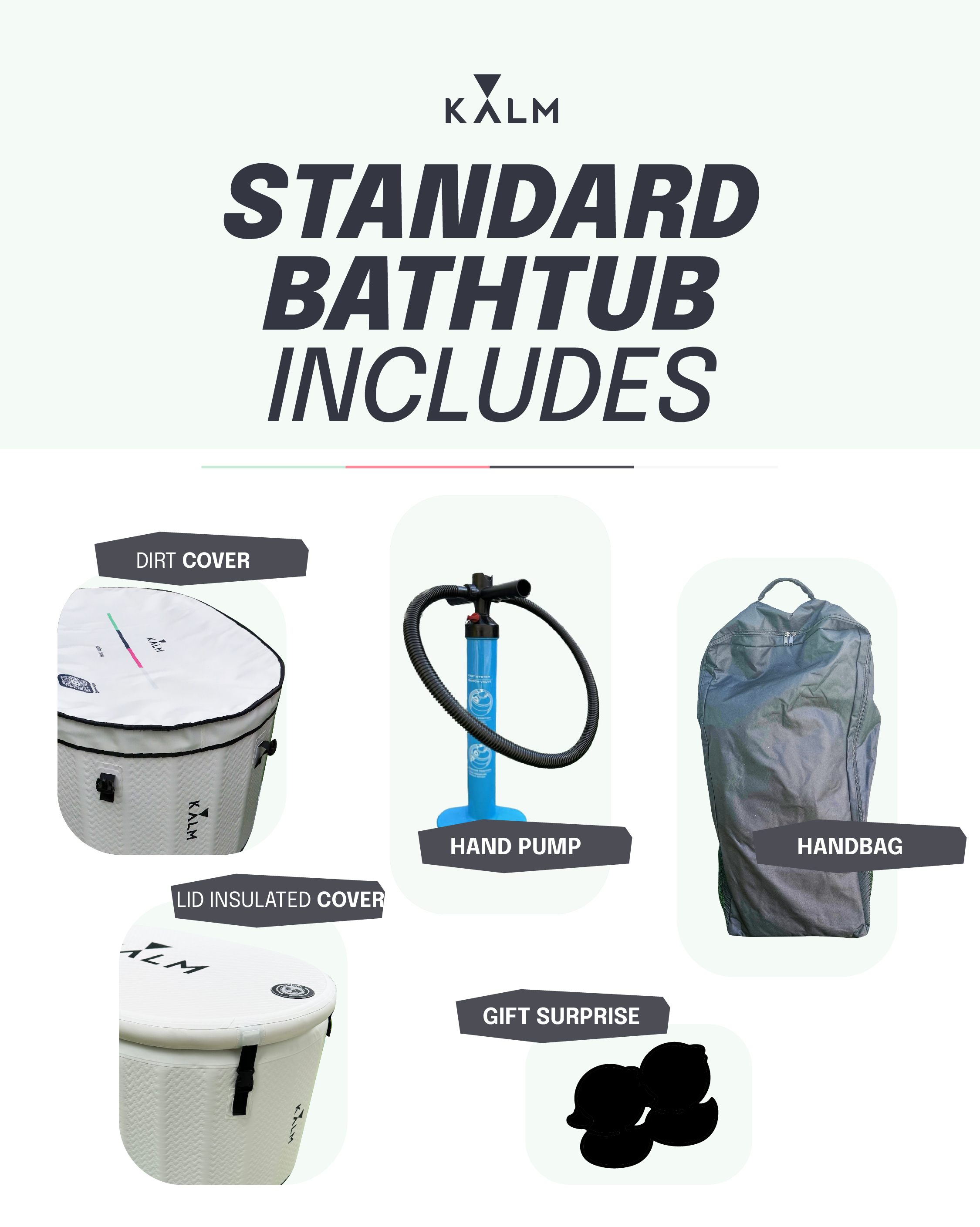 Kalm Now® Inflatable Cold Plunge Tub - Fully Insulated and Portable