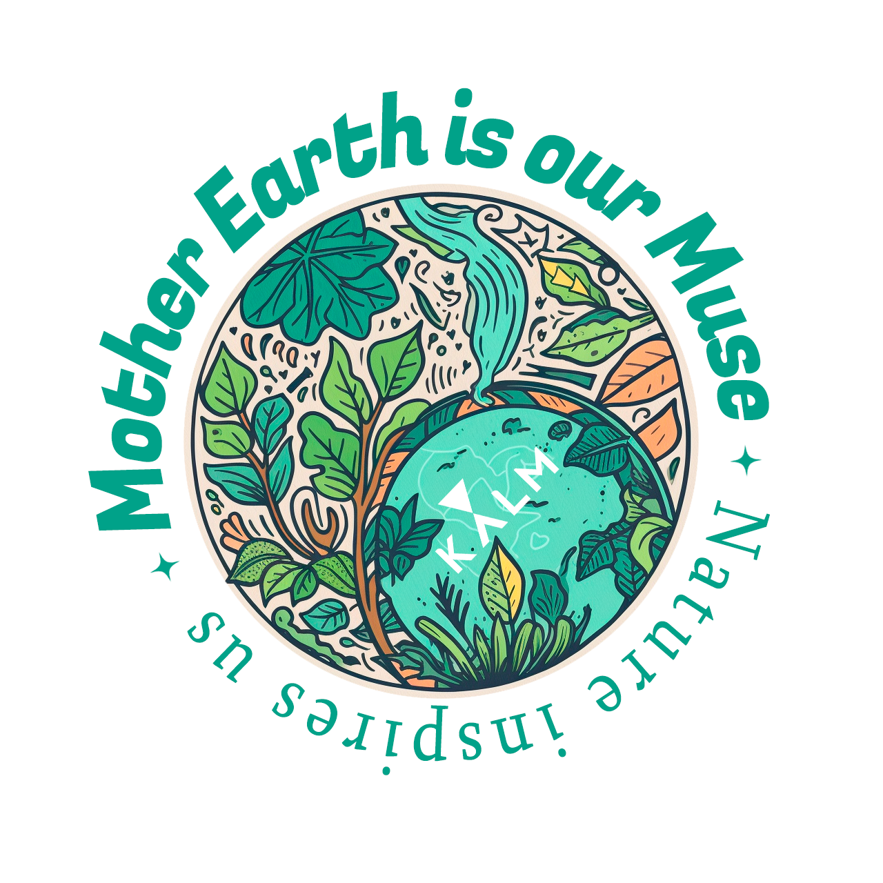 Kalm ''NATURE INSPIRES US'' Sticker. Personalize Anything with Our Stickers, Durable and Water-Resistant
