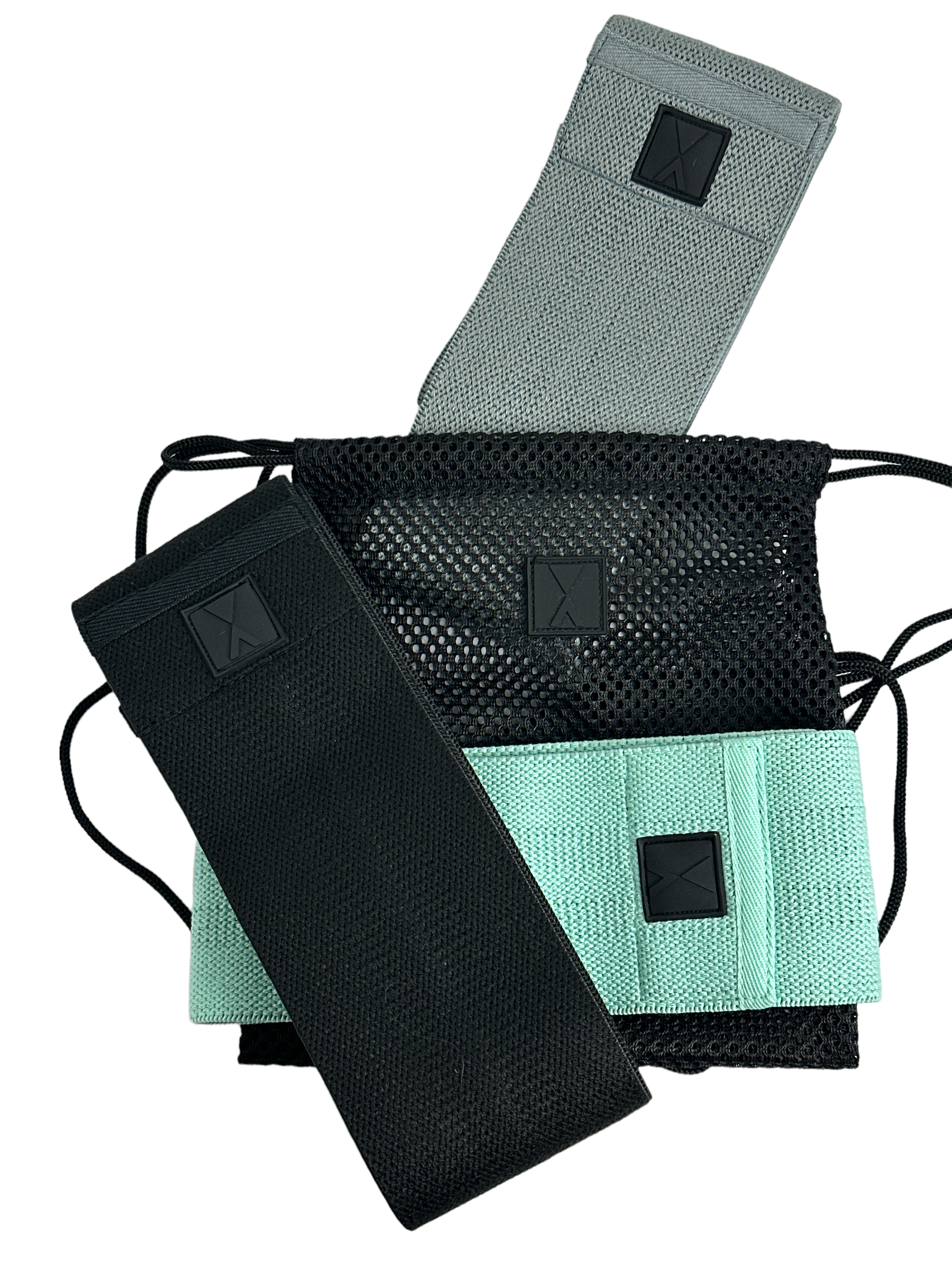 Set of 3 Resistance Bands for Legs and Butt. Heavy Soft Fabric Non Slip